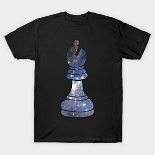 Bishop Chess Piece Starry Night Galaxy T-Shirt